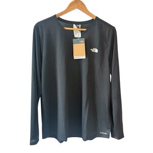 The North Face FlashDry Long Sleeve Top Black Womens XL Circular Design